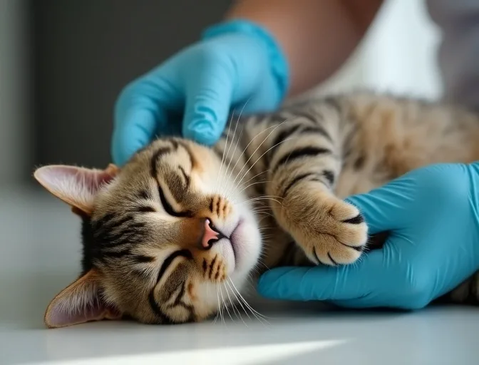 Specialist carefully handling a deceased cat with dignity in Portsea